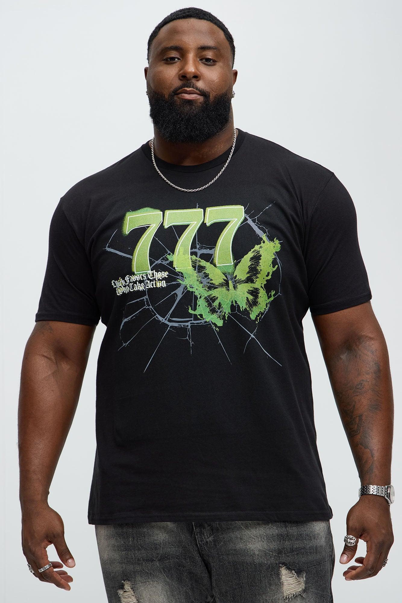 Luck Favors Those Who Take Action Short Sleeve Tee - Black Product Image