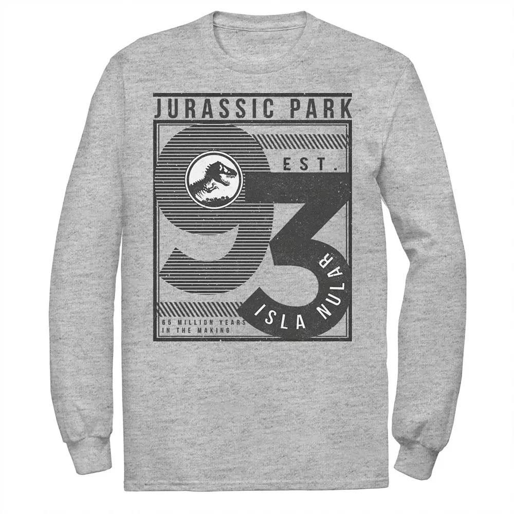 Men's Jurassic Park Est. 93 Isla Nublar Poster Tee, Size: Small, Athletic Grey Product Image