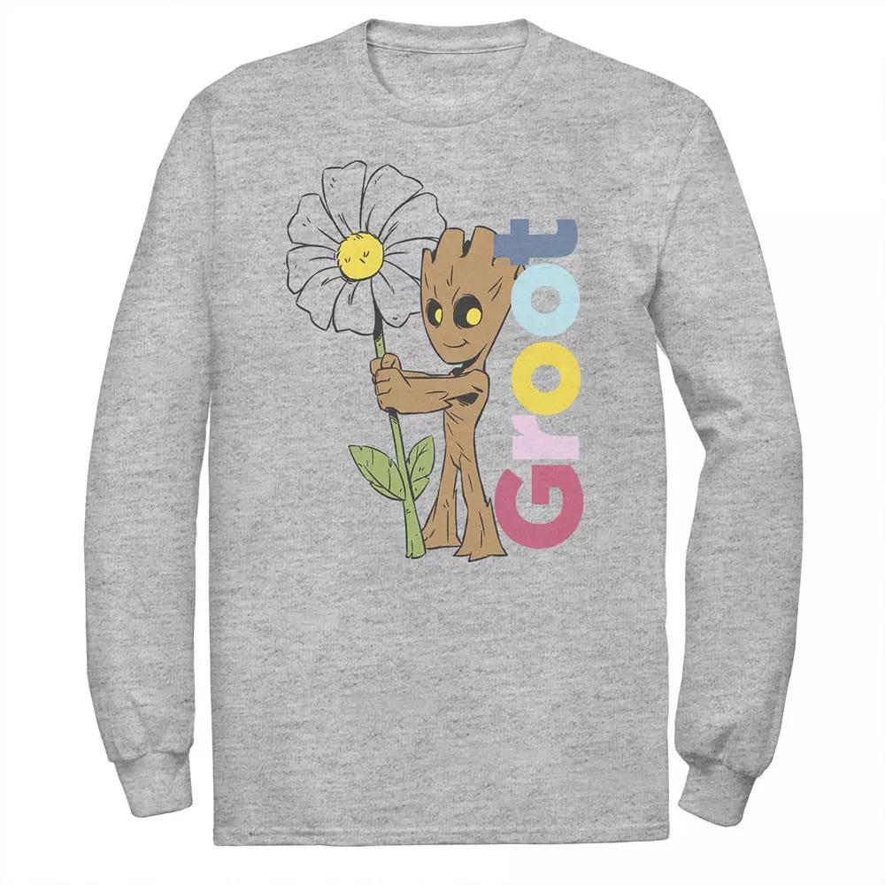 Big & Tall Marvel Guardians Of The Galaxy Groot Flower Portrait Tee, Men's, Size: 4XL, Athletic Grey Product Image