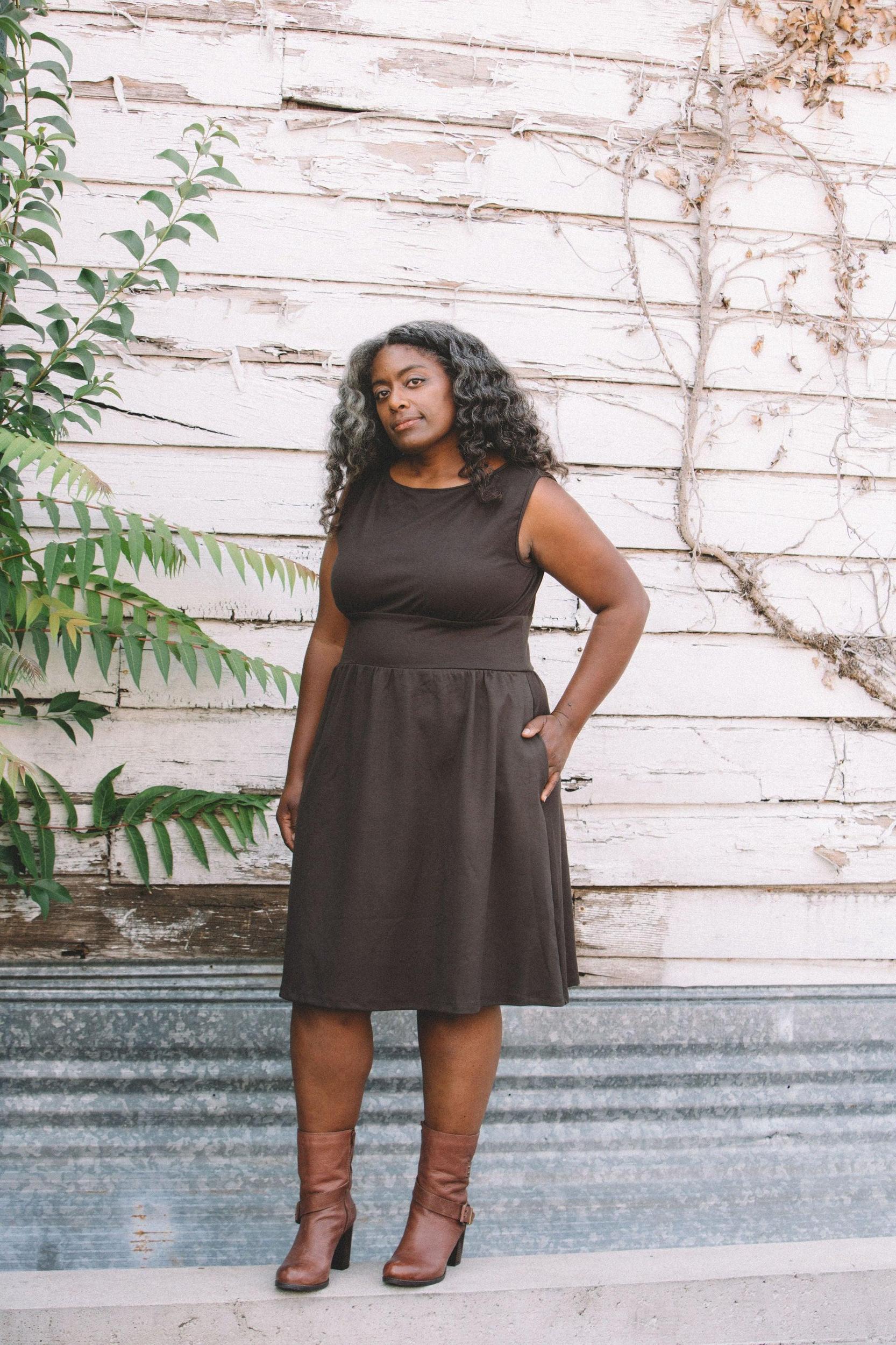 Mere Dress in Dark Brown Ponte Product Image