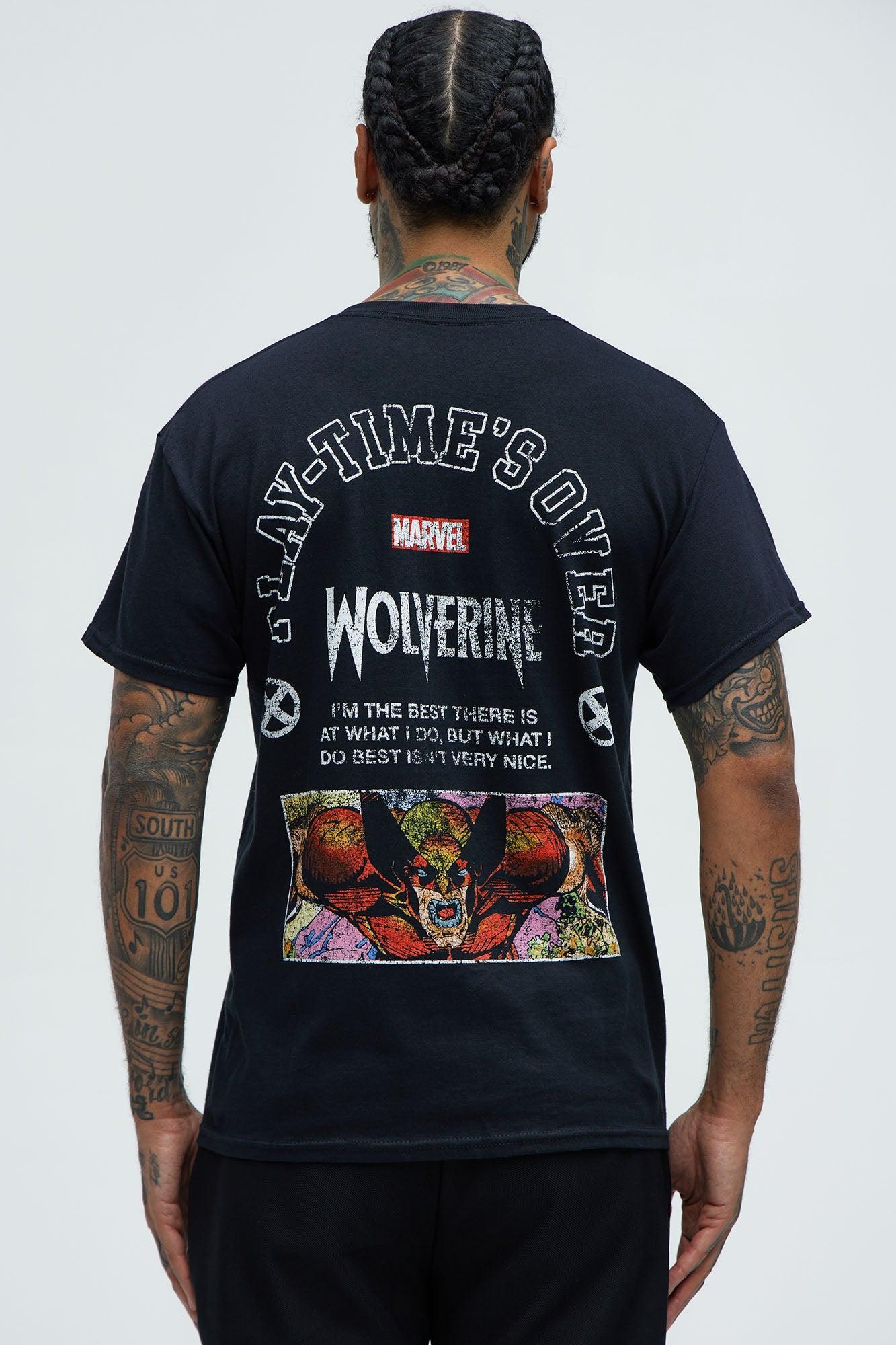 Marvel Wolverine Play Time's Over Short Sleeve Tee - Black Product Image