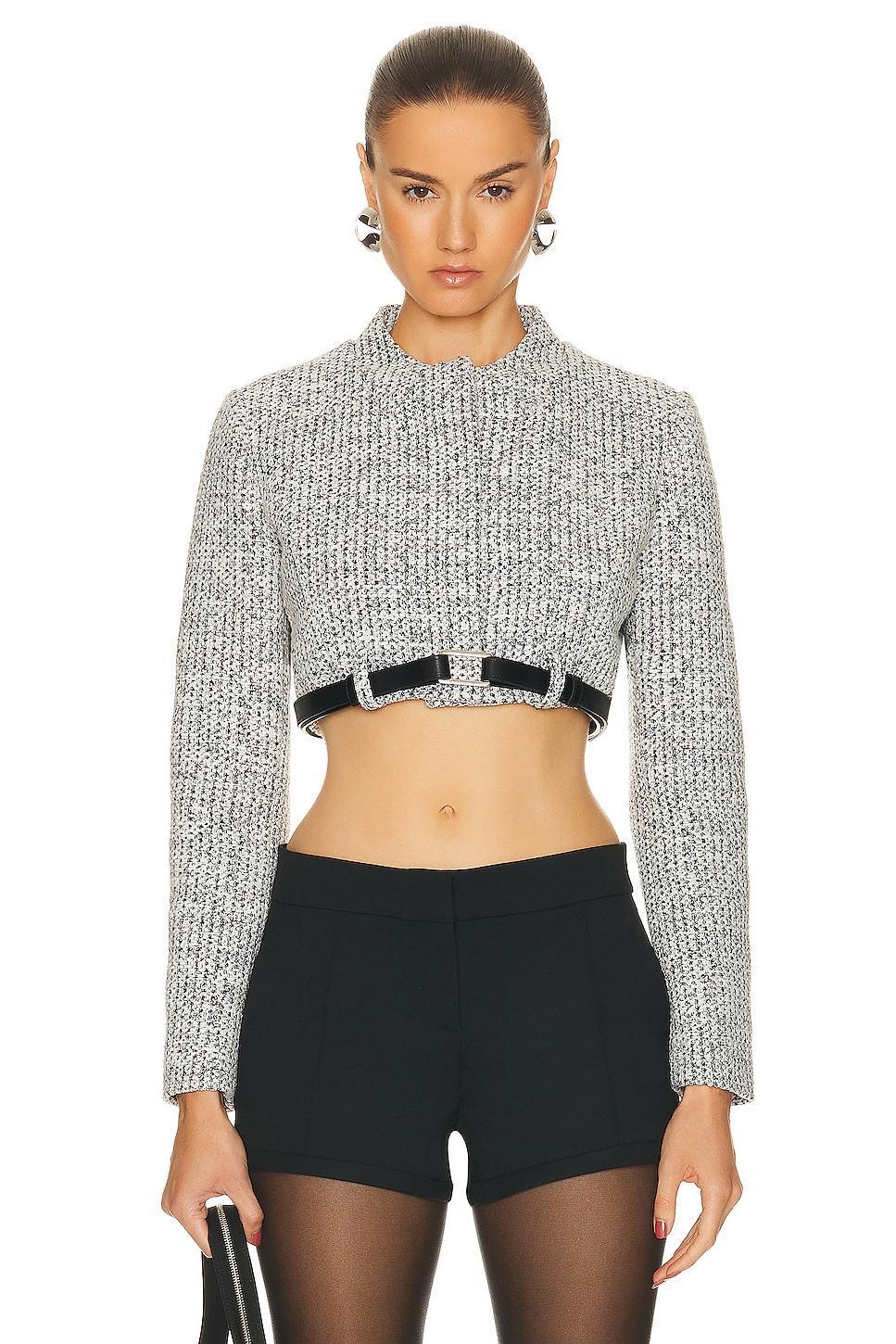 Coperni Cropped Trompe Loeil Jacket in Grey Product Image