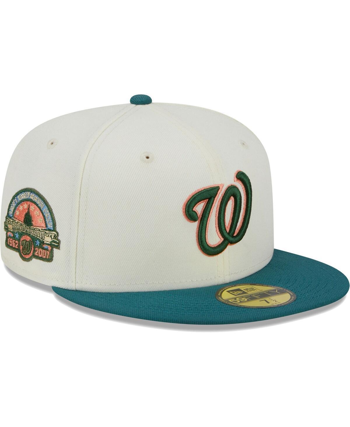 Mens New Era Cream Washington Nationals Chrome Evergreen 59FIFTY Fitted Hat Product Image