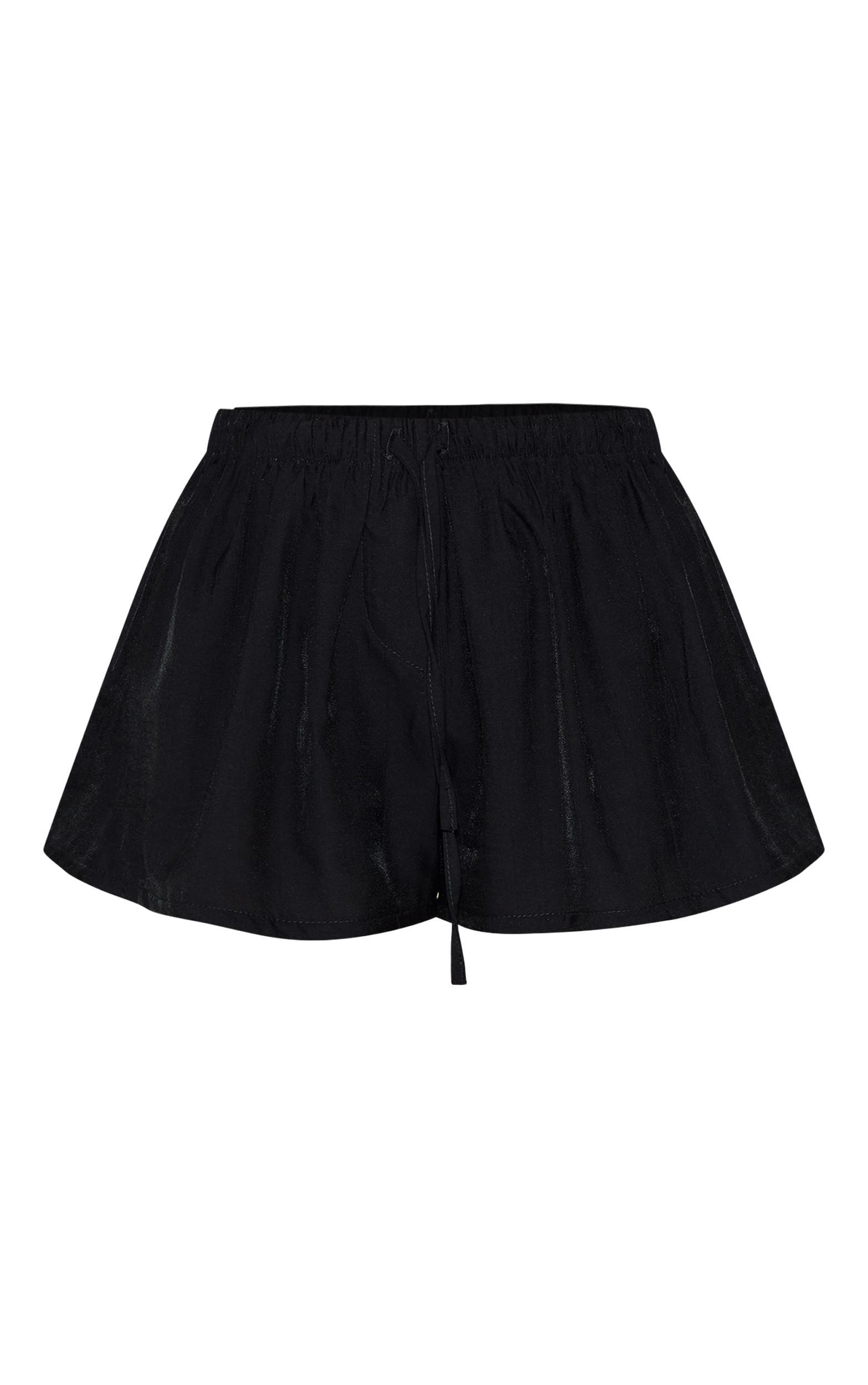 Black Textured Drawstring Shorts Product Image