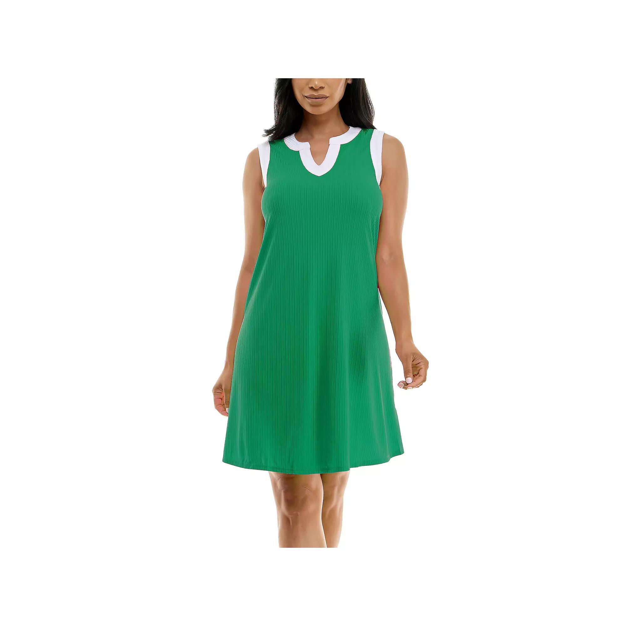 Women's Nina Leonard Colorblock Splitneck Dress,  Product Image