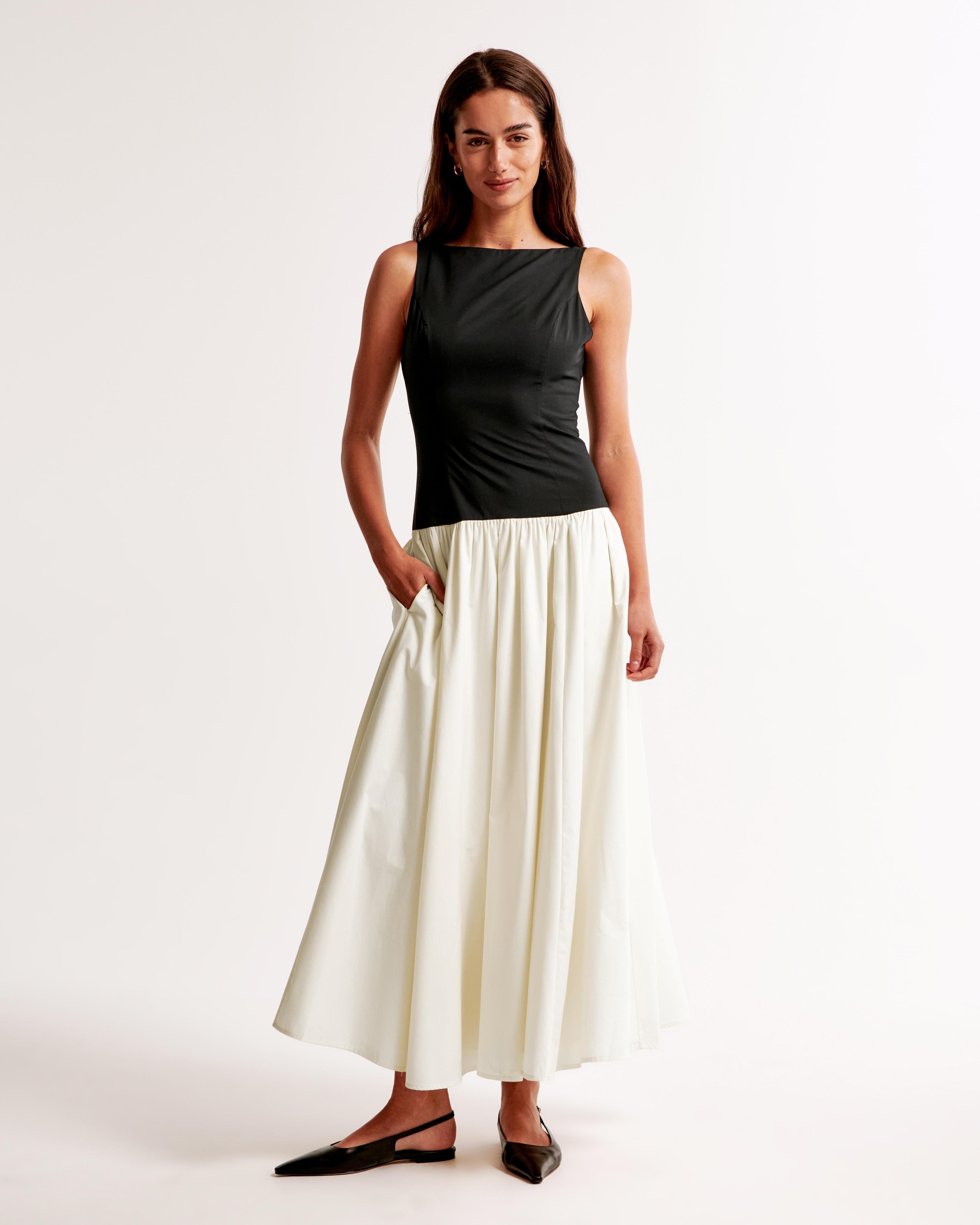 Drop-Waist Midi Dress Product Image