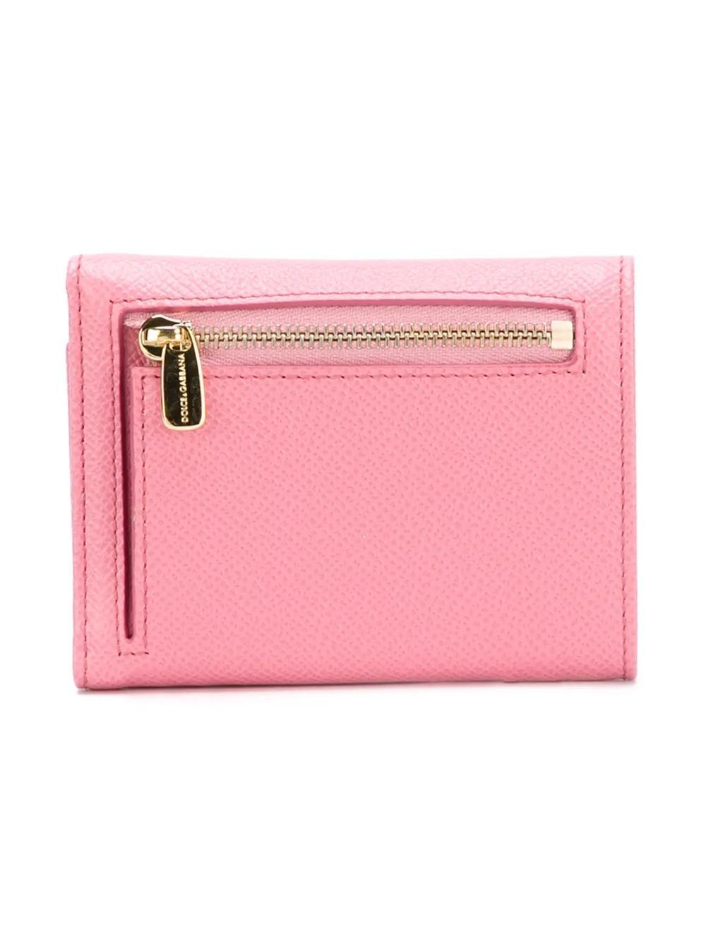 DOLCE & GABBANA Logo-tag Leather Wallet In Pink Product Image