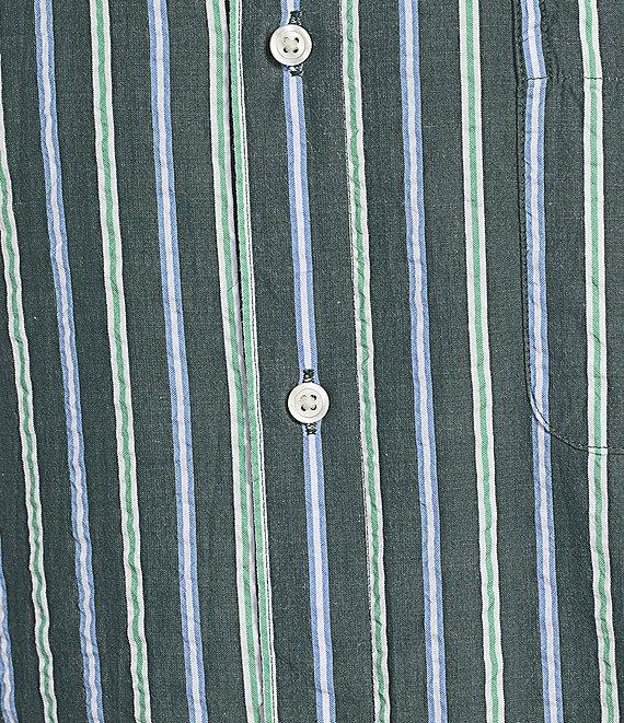 Roundtree & Yorke Short Sleeve Stripe Seersucker Sport Shirt Product Image