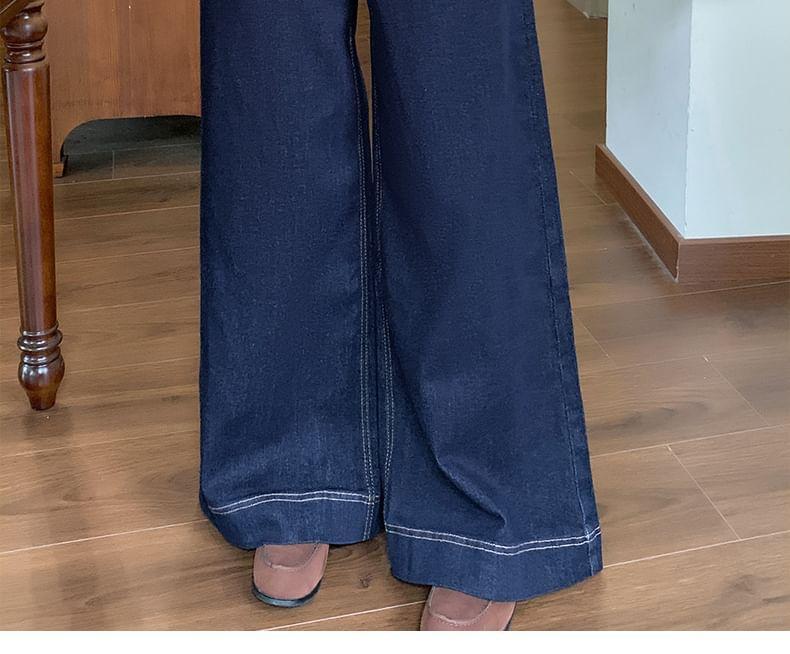 Plus Size High Rise Washed Wide Leg Jeans Product Image