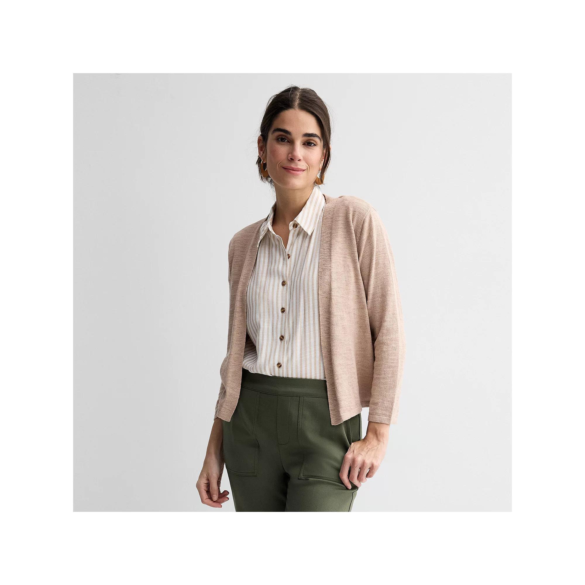 Women's Croft & Barrow® Open Front Cardigan, Size: Small, Tara Product Image