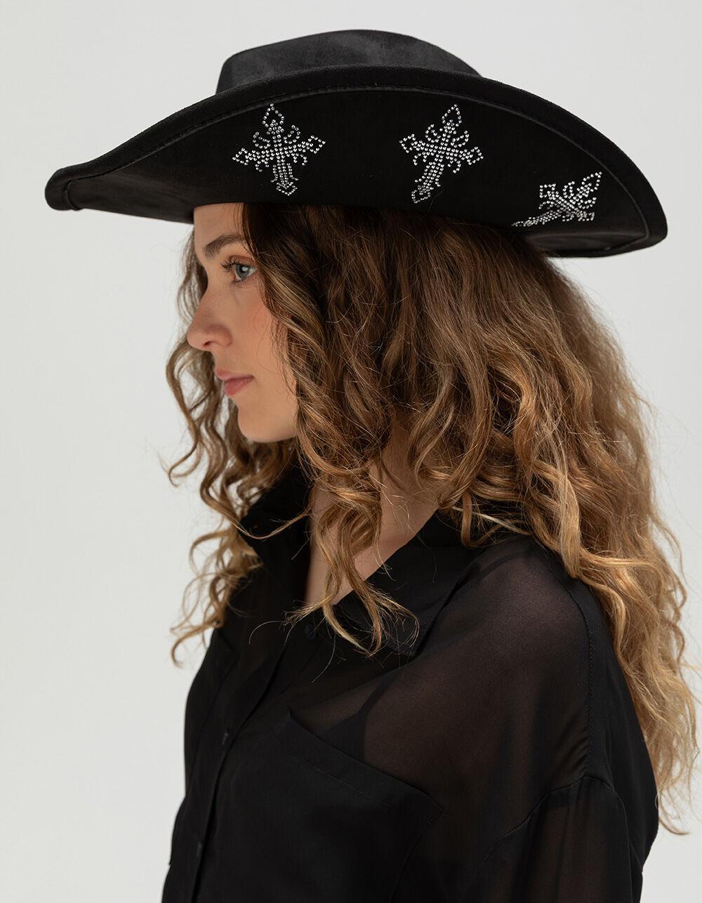 Rhinestone Cross Womens Cowboy Hat Product Image