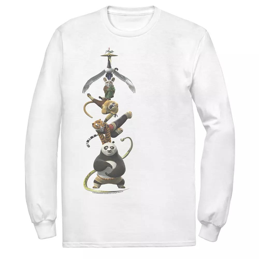 Men's Kung Fu Panda Po And The Furious Five Stack Portrait Tee, Size: Medium, White Product Image