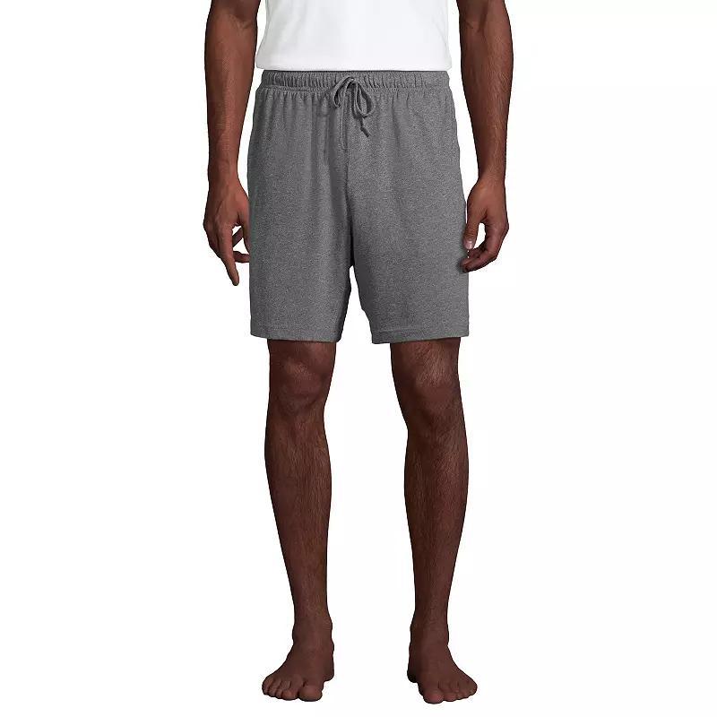 Men's Lands' End Knit Jersey Pajama Shorts, Size: XL, Pale Grey Blue Product Image