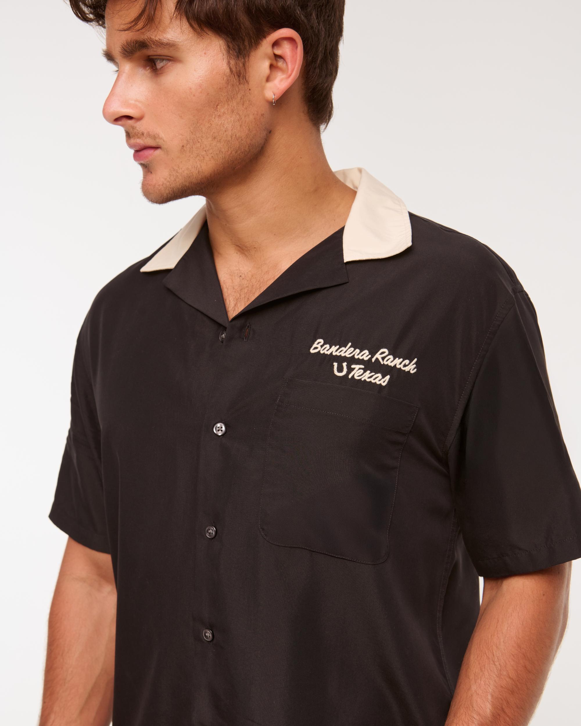 Short-Sleeve Cupro Button-Up Shirt Product Image