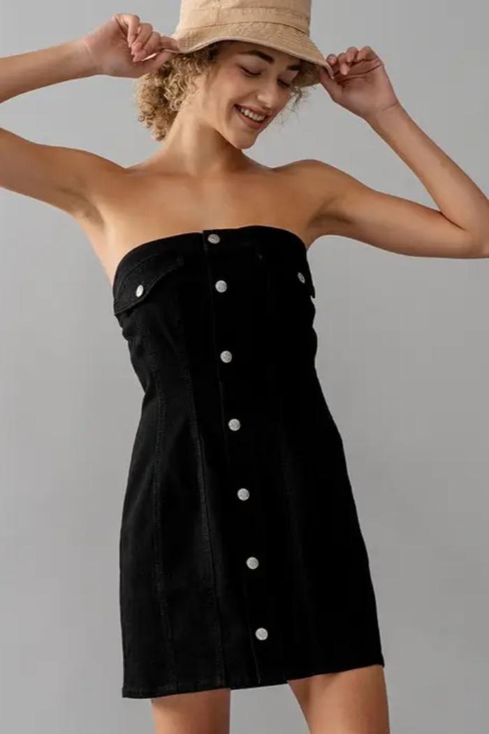 Strapless Denim Dress Product Image