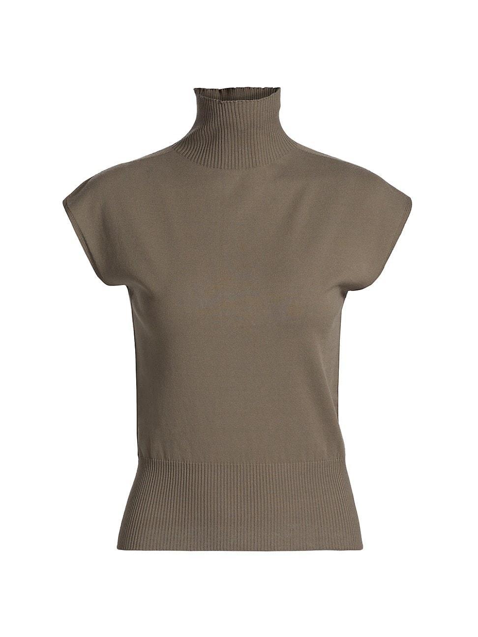 Womens Sleeveless Wool Turtleneck Top Product Image