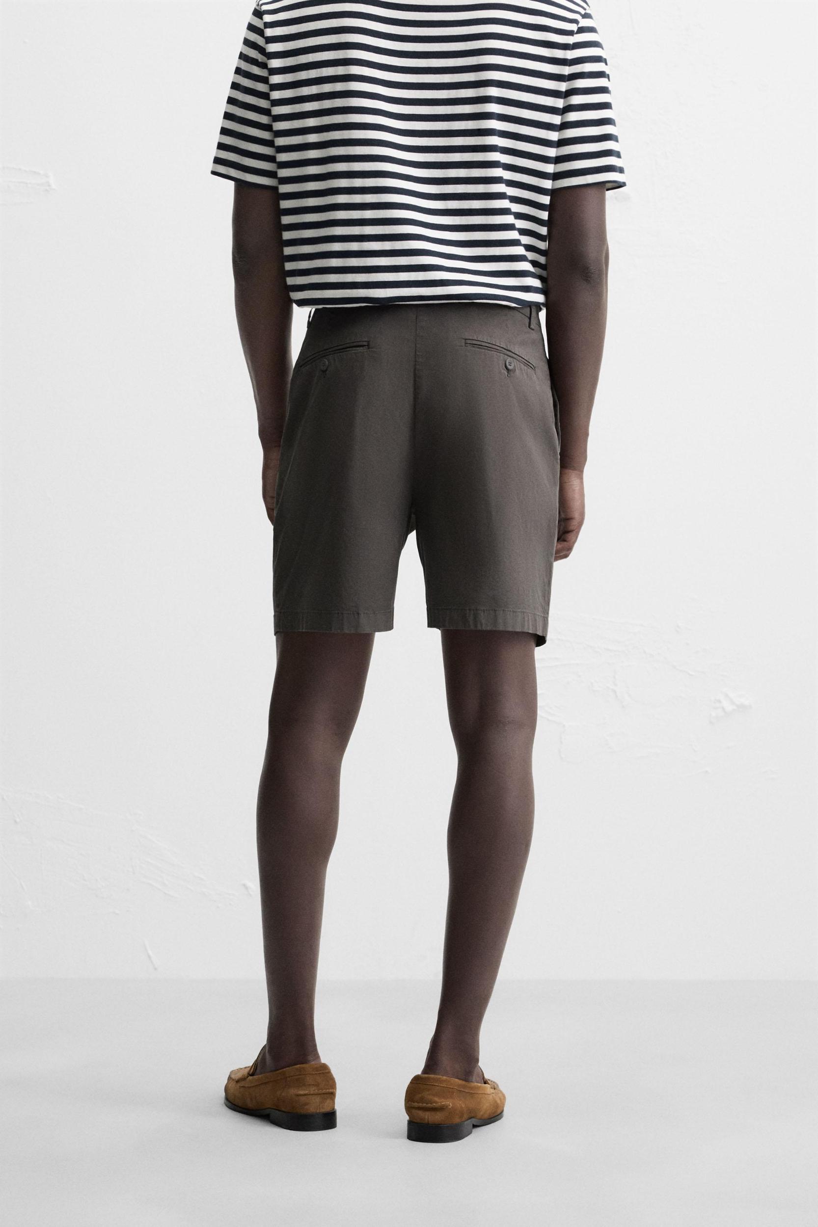REGULAR FIT PLEATED BERMUDA SHORTS Product Image