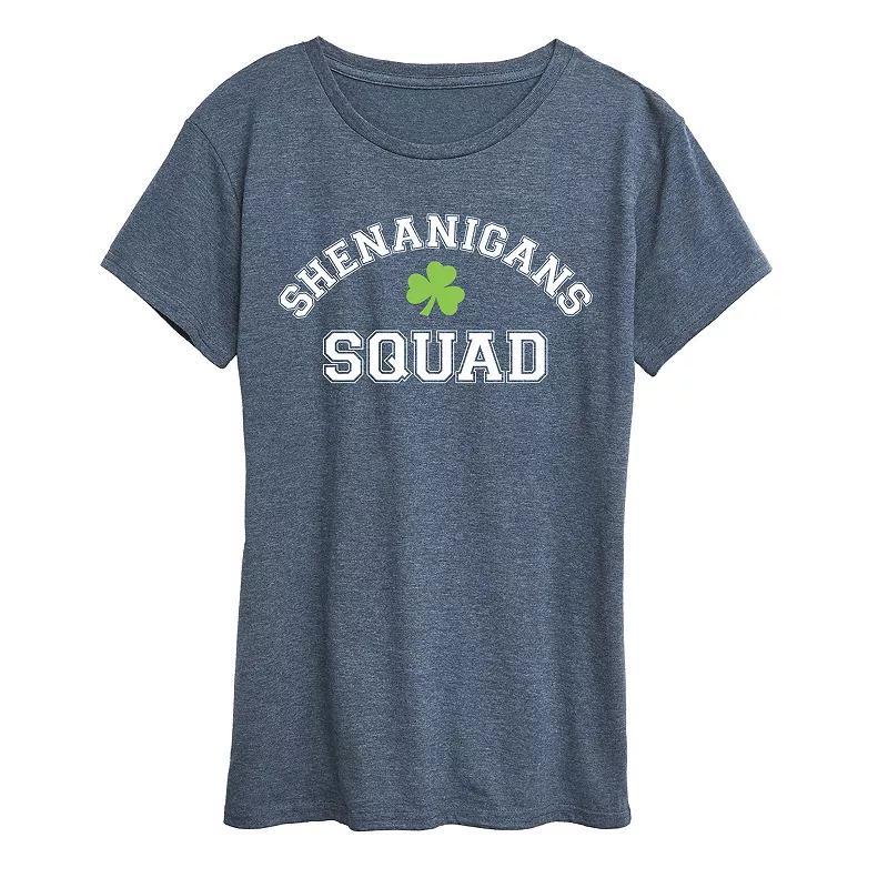 Women's Shenanigans Squad Graphic Tee, Size: Small, Grey Blue Product Image