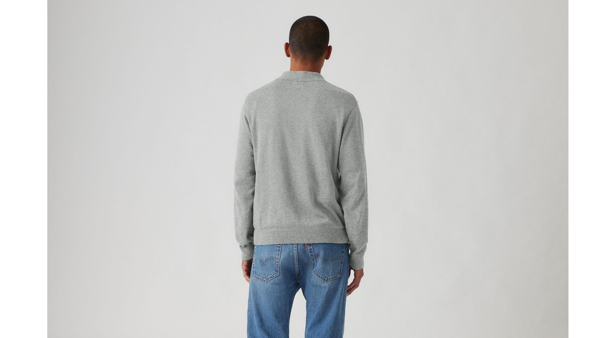 Long Sleeve Sweater Polo Product Image