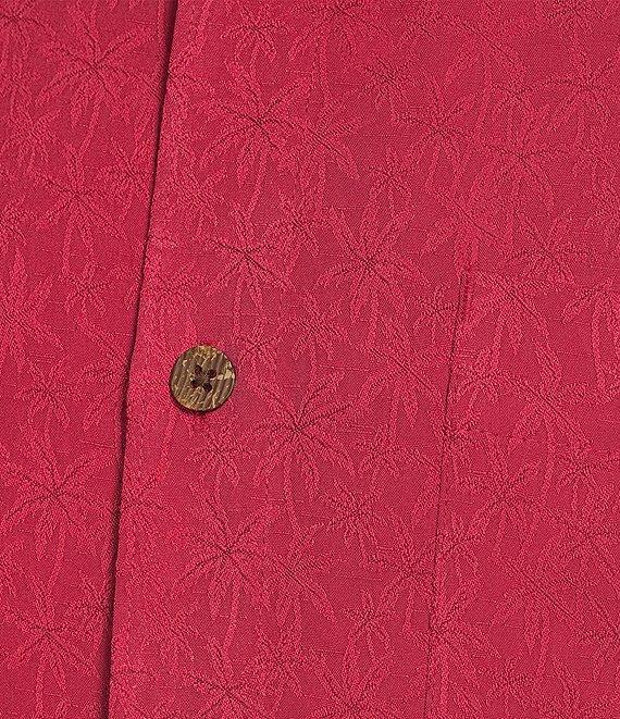 Caribbean Palm Paradise Jacquard Solid Short Sleeve Woven Shirt Product Image