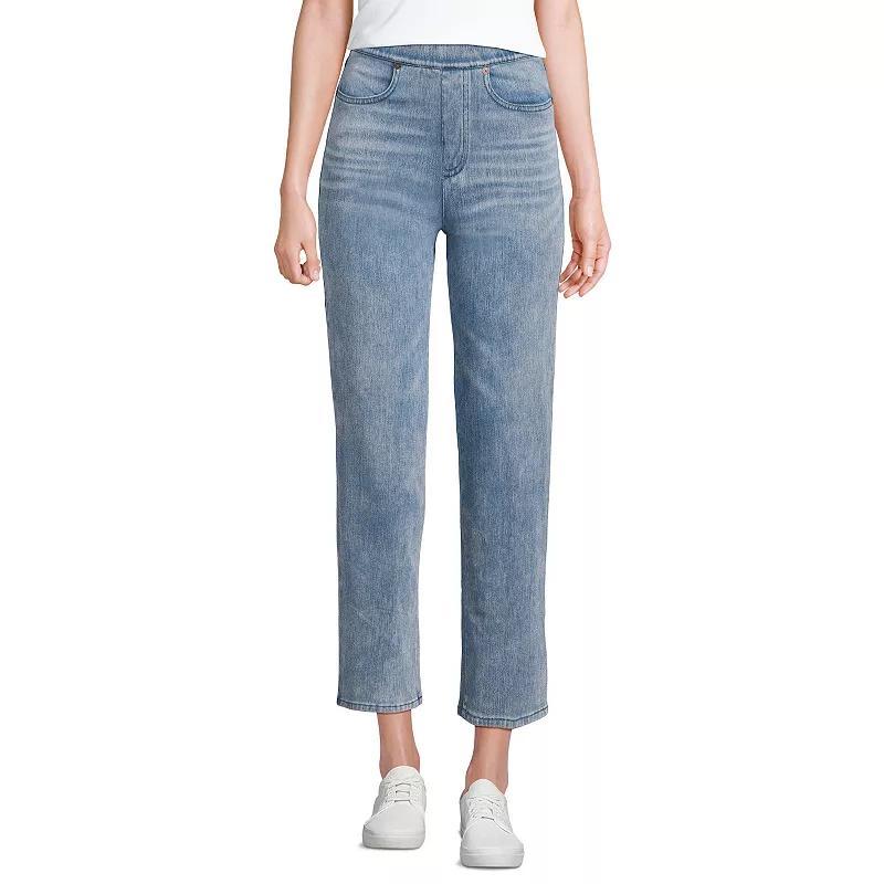 Petite Lands' End High Rise Pull On Denim Crop Pants, Women's, Size: Large Petite, Light Brook Product Image