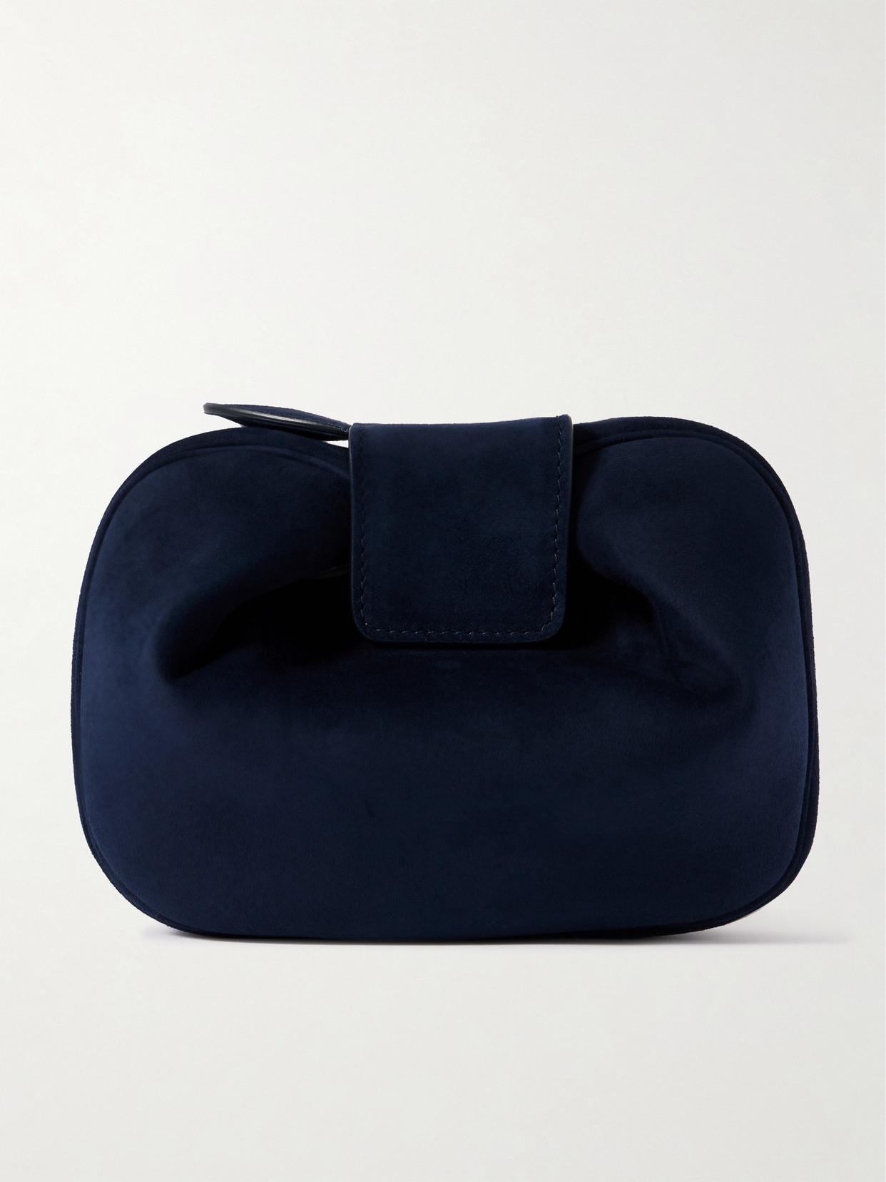 GABRIELA HEARST Soft Demi Suede Clutch In Blue Product Image