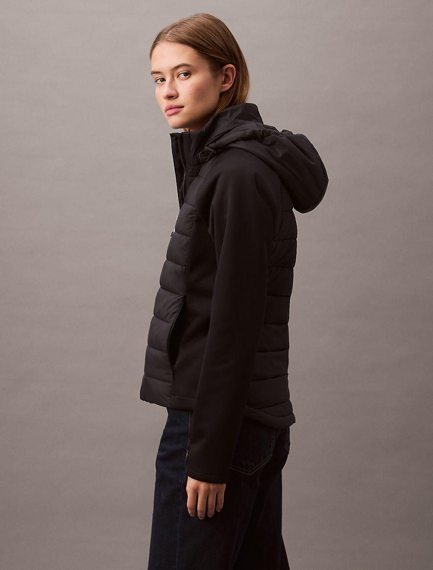 Mixed Media Puffer Jacket Product Image