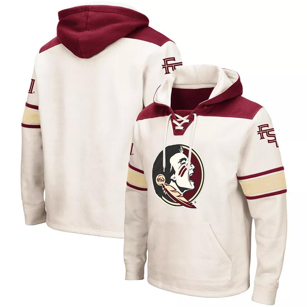 Men's Colosseum Cream Florida State Seminoles 2.0 Lace-Up Hoodie, Size: Medium, Beige Product Image