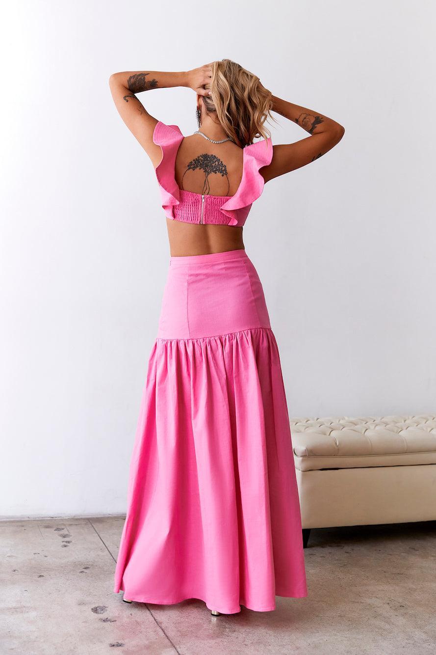 HELLO MOLLY Dessert Menu Crop Top Pink Product Image