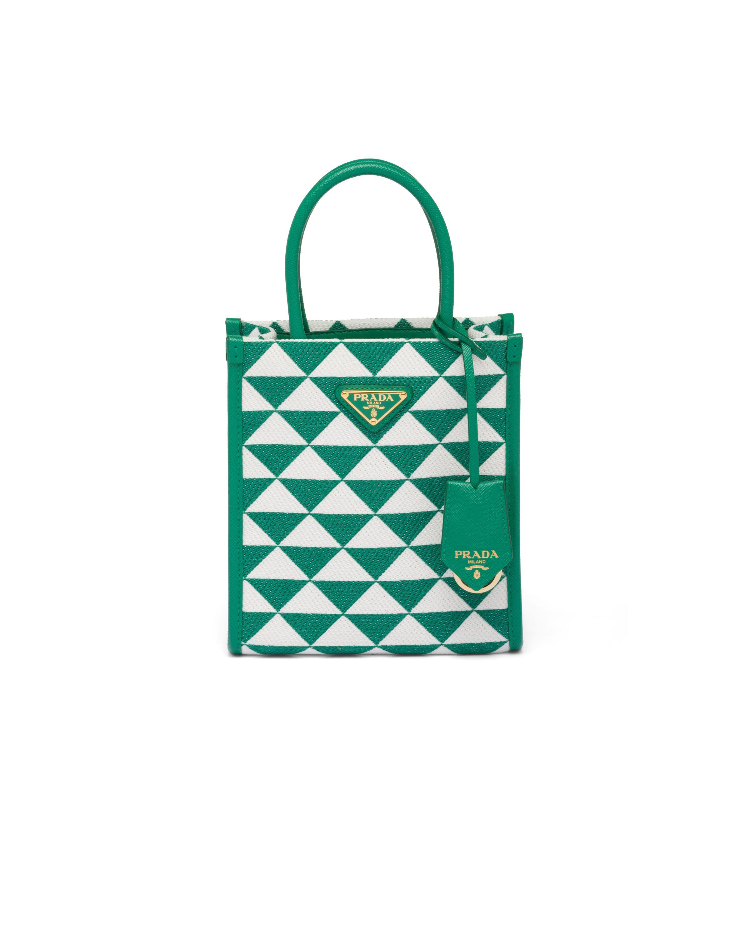 PRADA Symbole Embroidered Fabric Mini Bag In Green Product Image