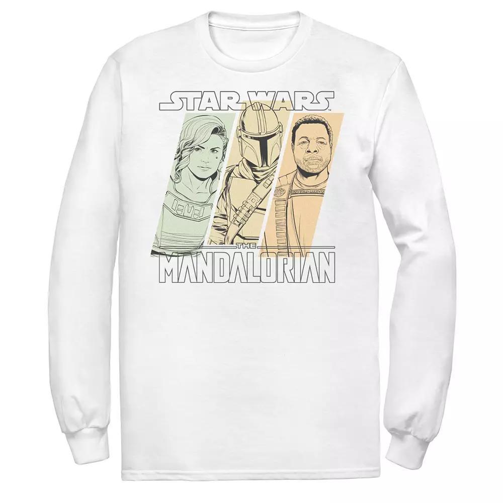 Men's Star Wars The Mandalorian Portrait Panels Graphic Tee, Size: XL, White Product Image