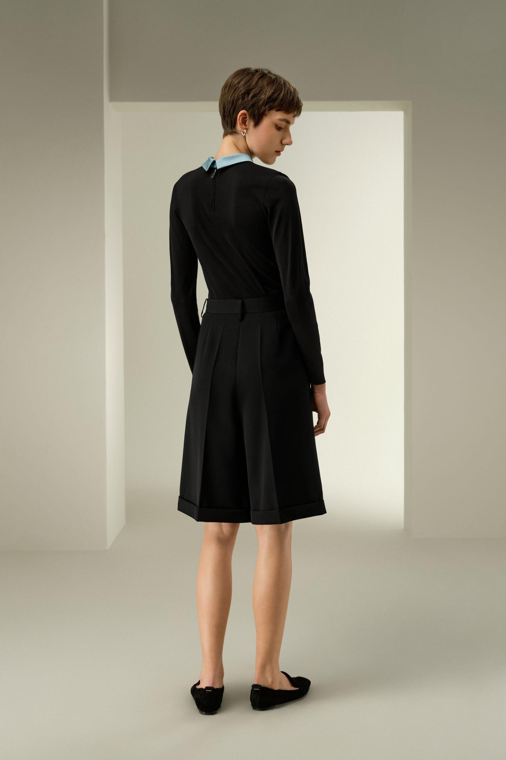 LSxES Tailored Knee-Length Wool Shorts Product Image