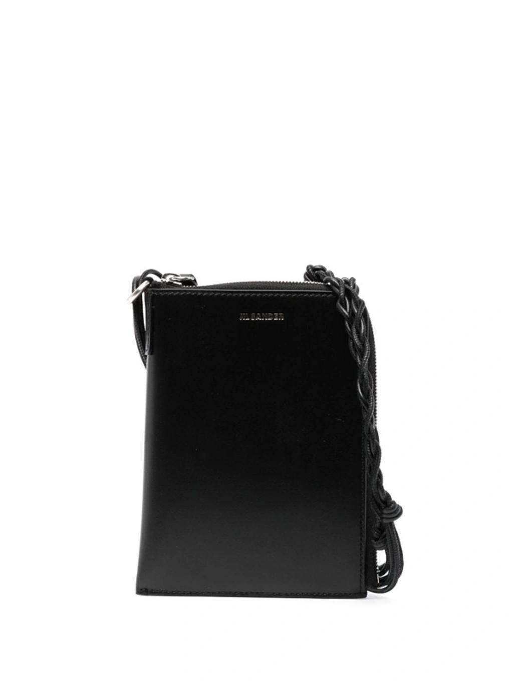 JIL SANDER Tangle Leather Passport Holder In Black Product Image