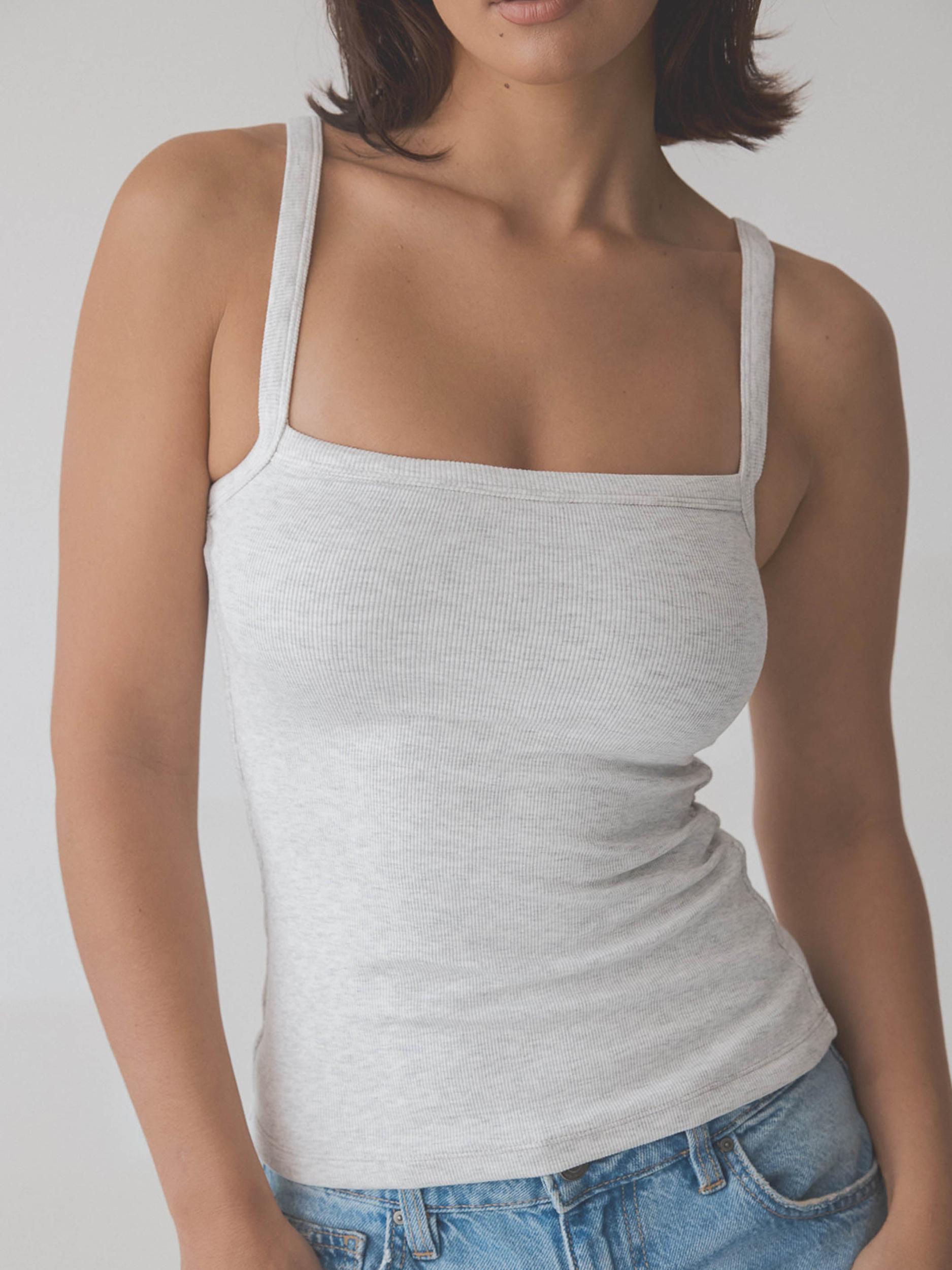 Ribbed Square Neck Brami Product Image