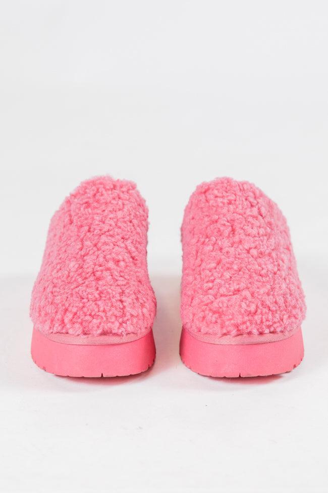 Tilly Pink Sherpa Platform Slipper SALE Product Image