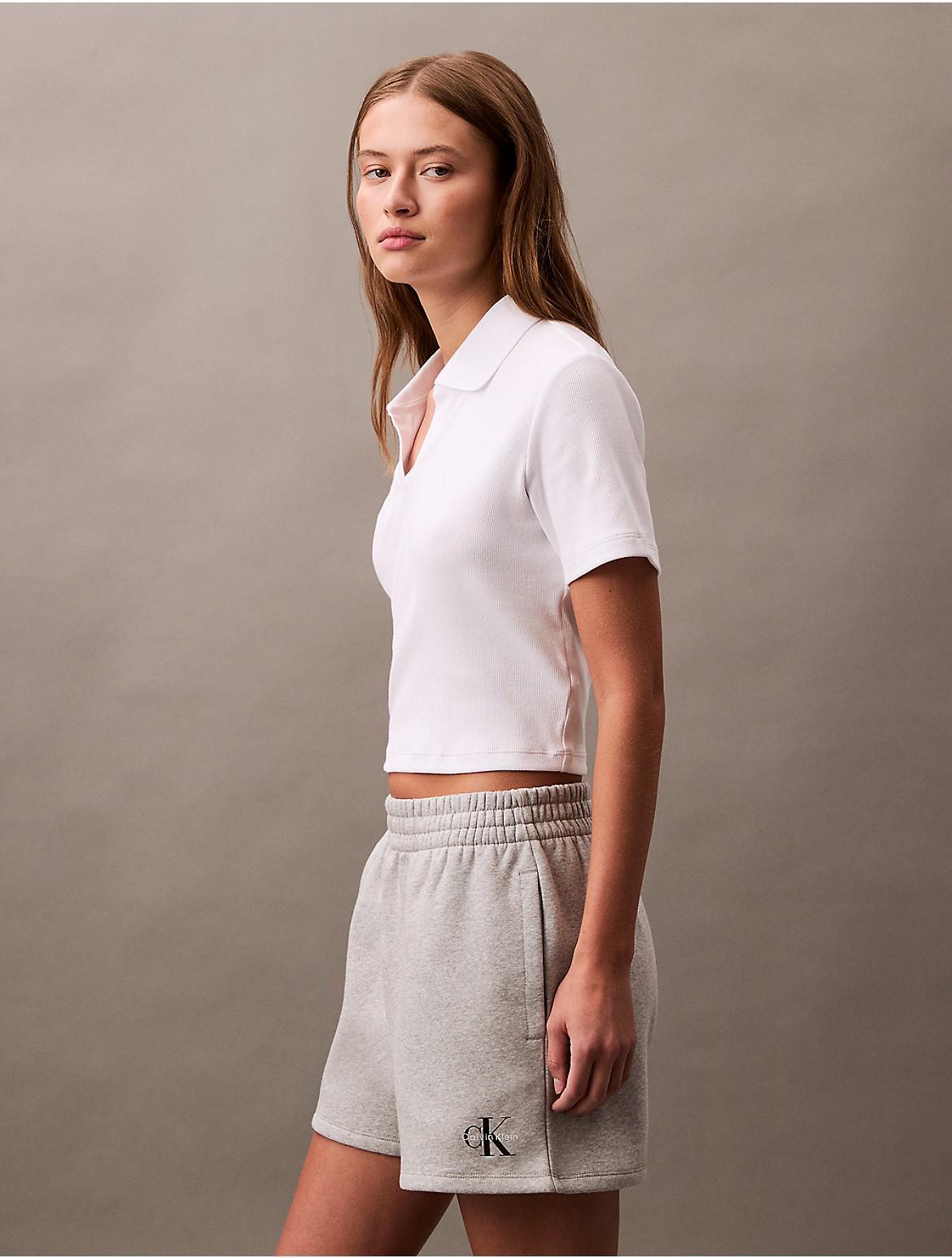 Calvin Klein Womens Monologo Fleece Pull-On Shorts - Black Product Image