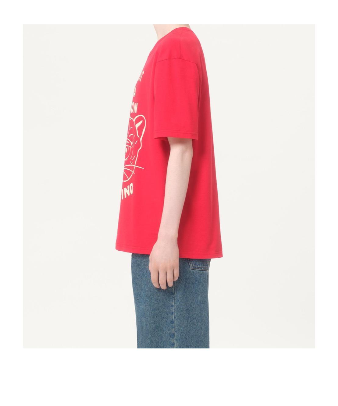 VALENTINO Graphic Print House Cat Crew Neck T-shirt In Red Product Image