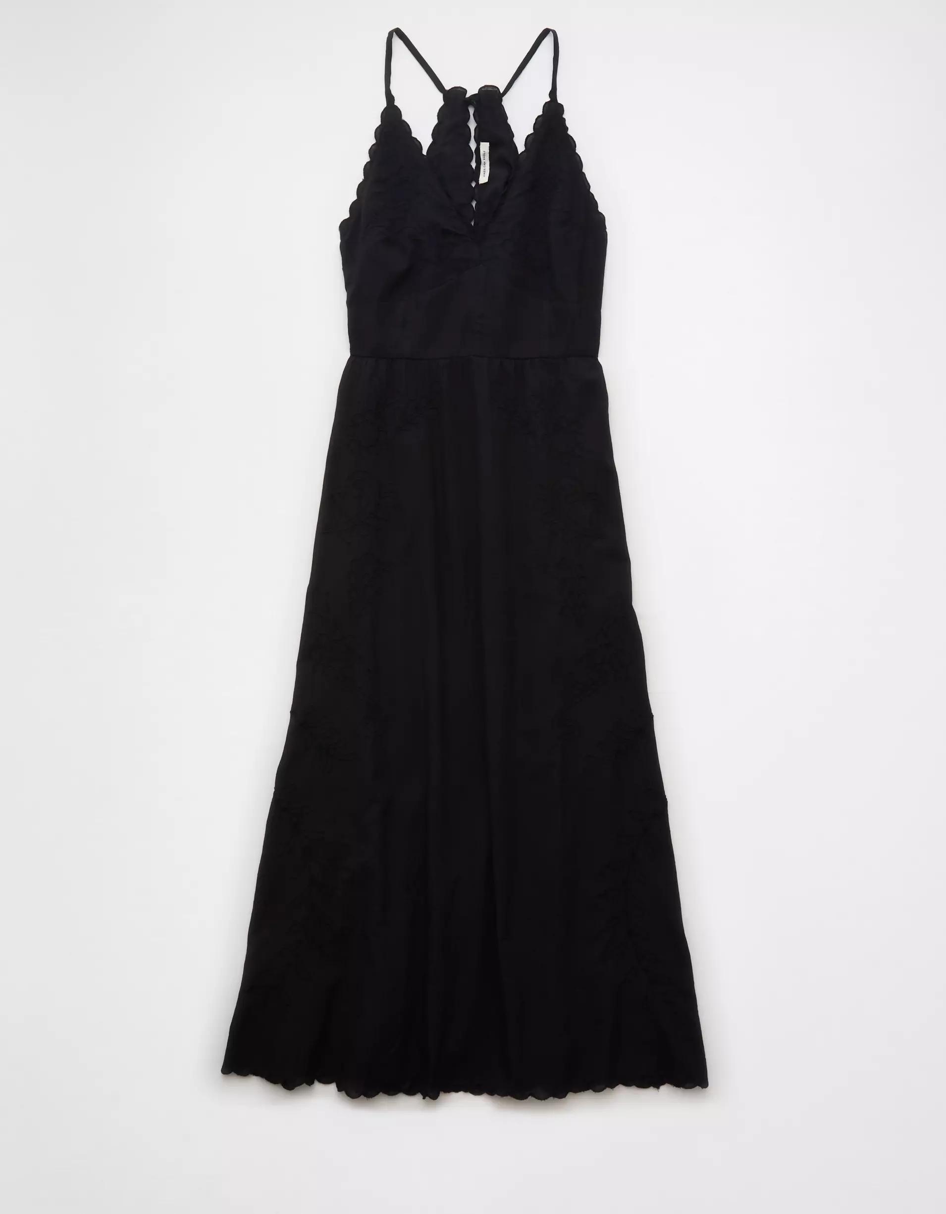 AE V-Neck Embroidered Midi Dress Product Image