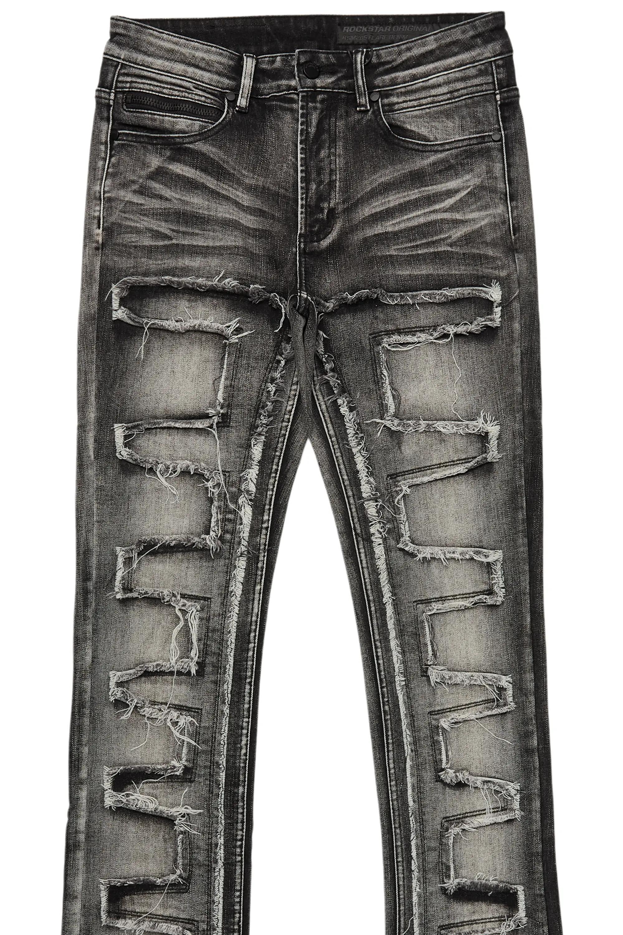 Shake Light Grey Stacked Flare Jean Male Product Image