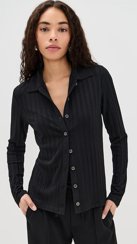 Vince Rib Collared Button Up | Shopbop Product Image