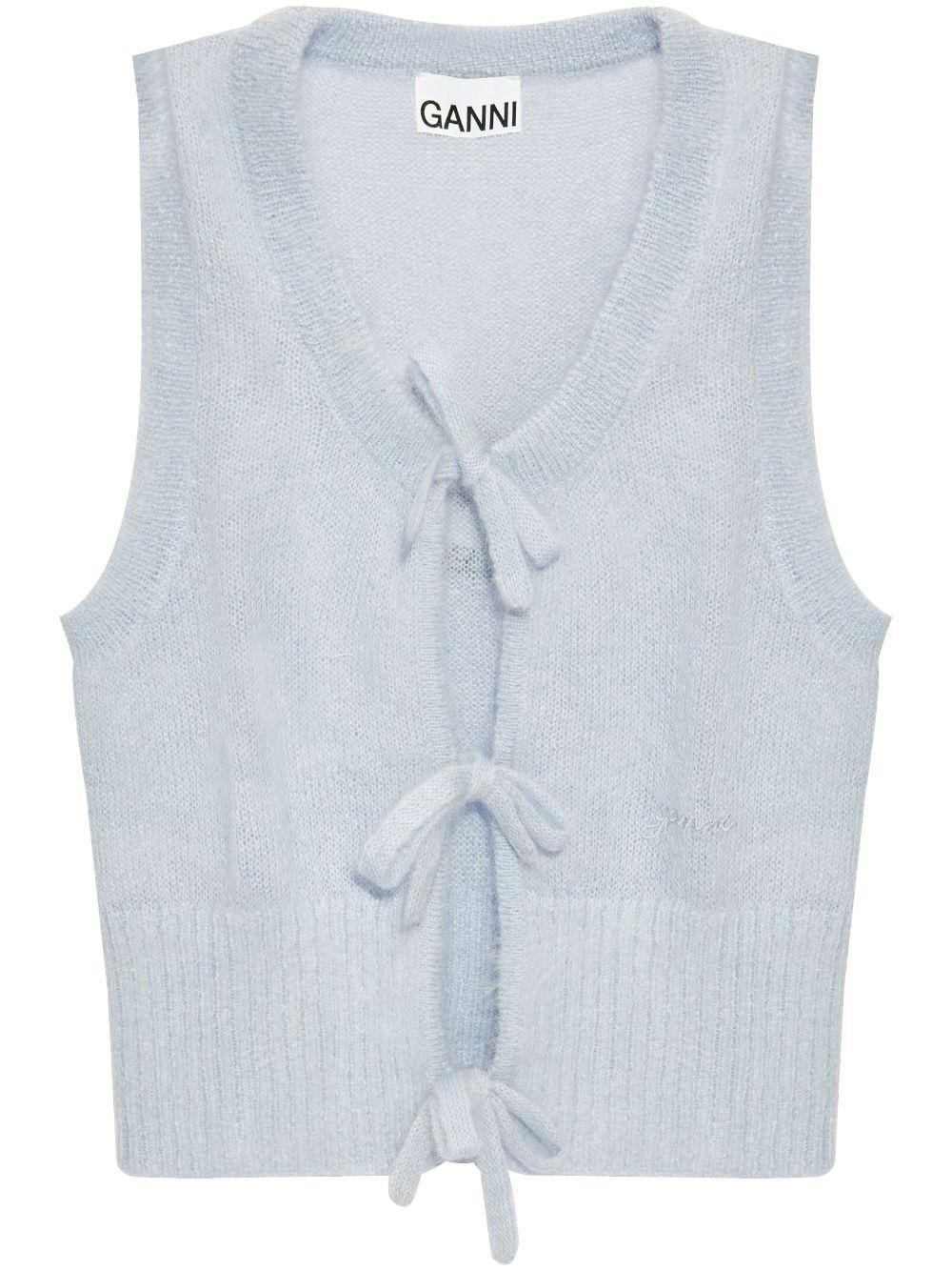 tie-string knitted vest Product Image