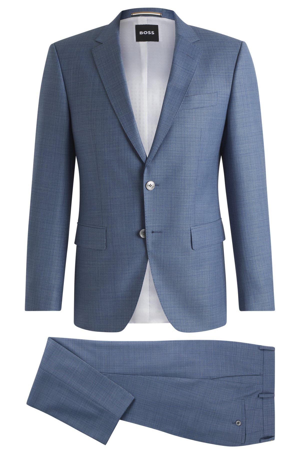 Slim-fit suit in patterned wool Product Image
