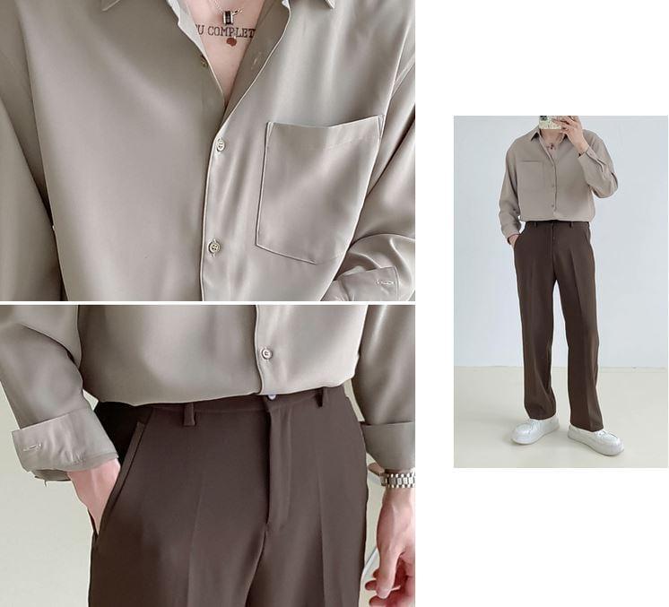 RT No. 4443 ESSENTIALS BUTTON-UP COLLAR SHIRT Product Image