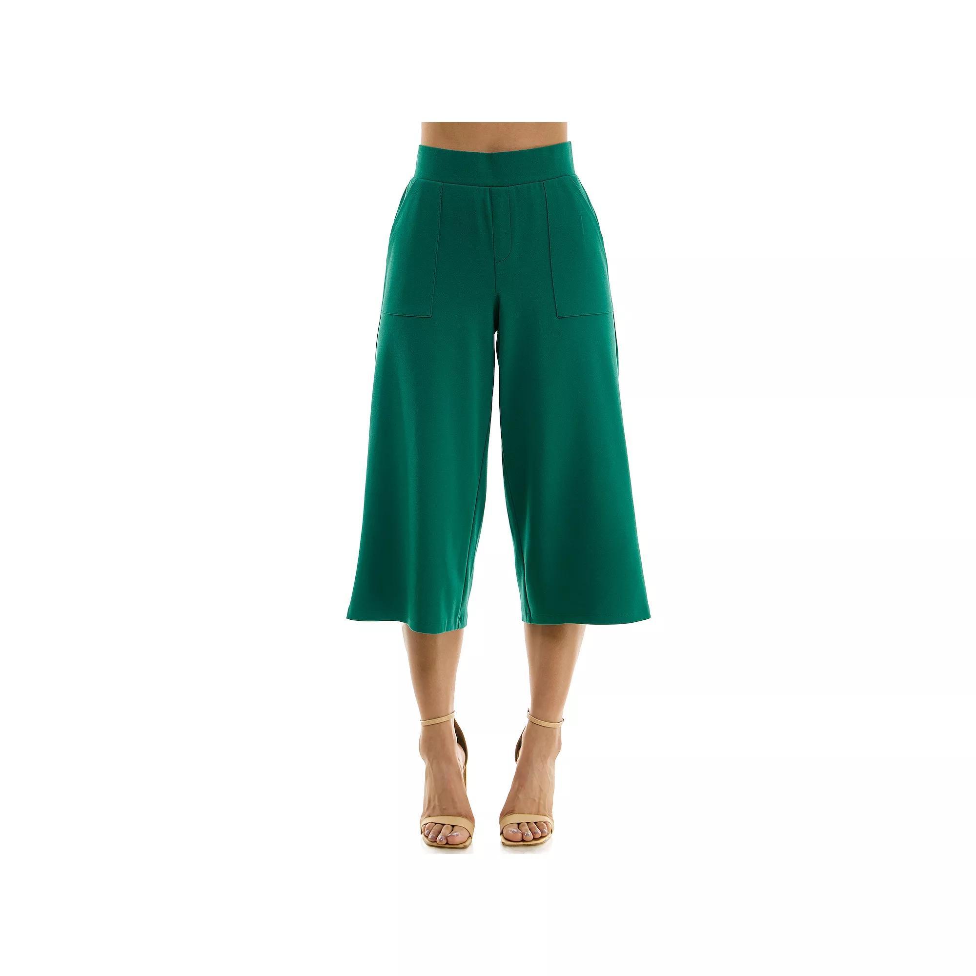 Women's Nina Leonard Elastic Waist Culotte Pants,  Product Image