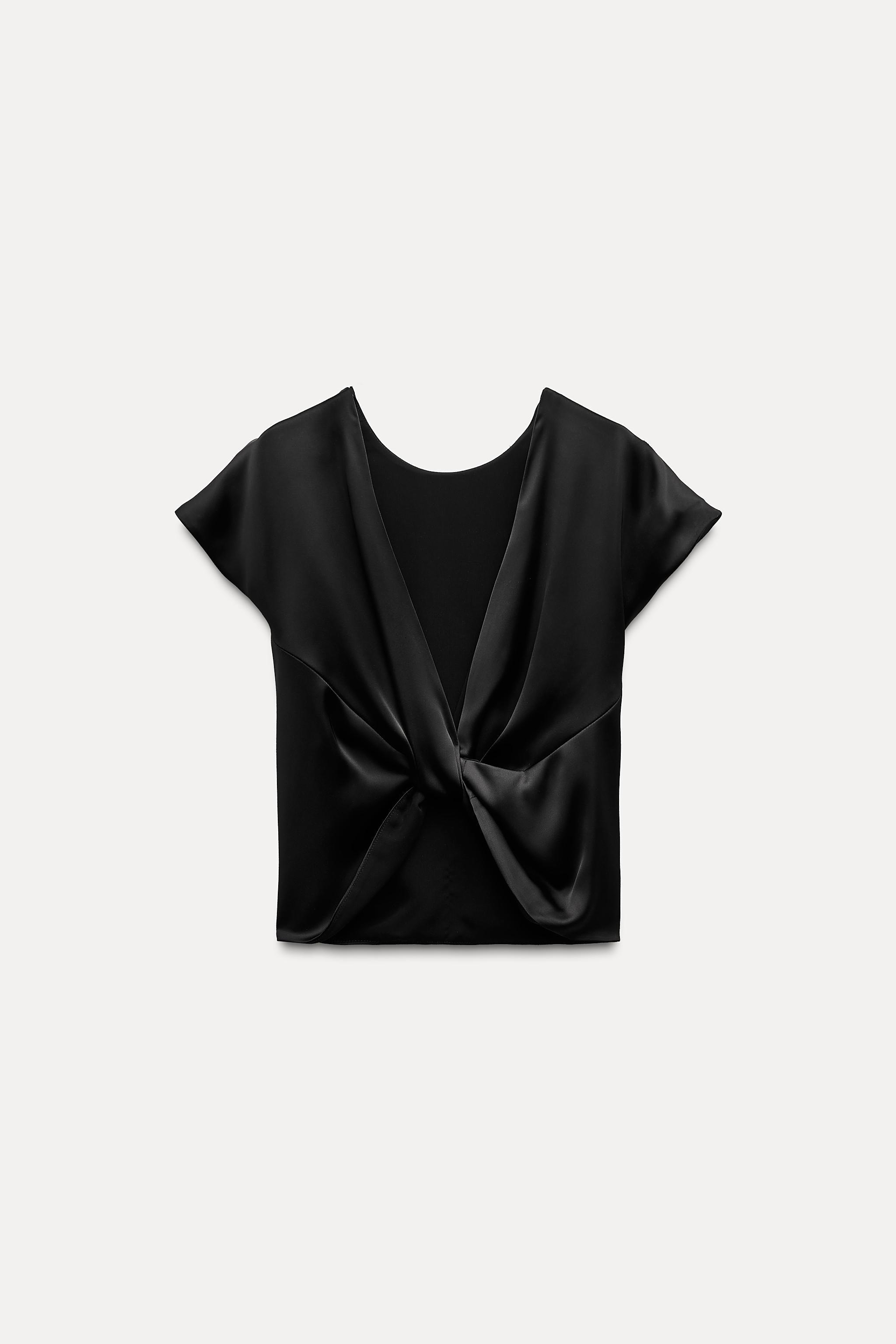 KNOTTED BACK SATIN EFFECT TOP Product Image