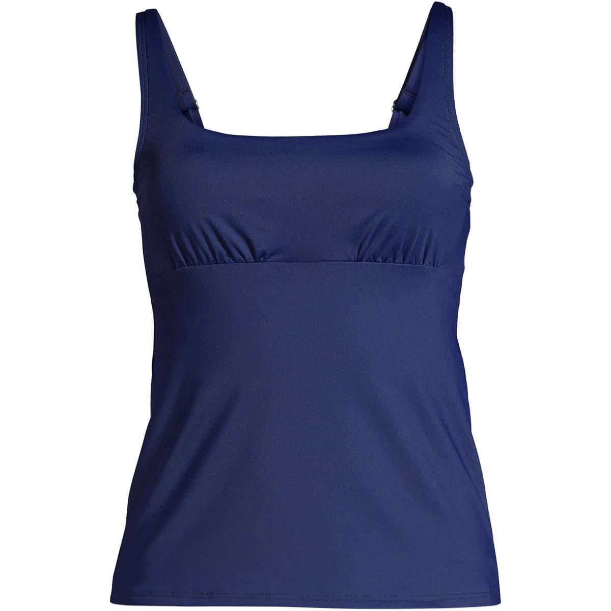 Plus Size Lands End DD-Cup UPF 50 Squareneck Underwire Tankini Top, Womens Product Image