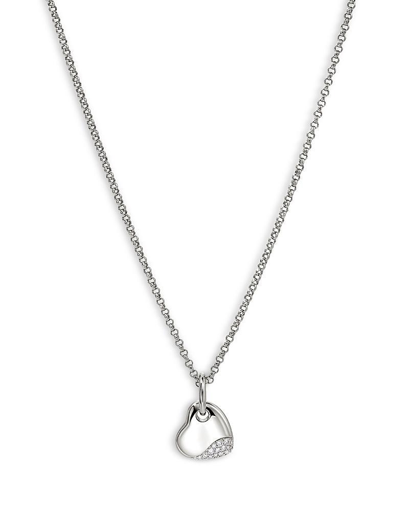 John Hardy Silver Pebble Diamond Heart Pendant Necklace, 16-18 Product Image