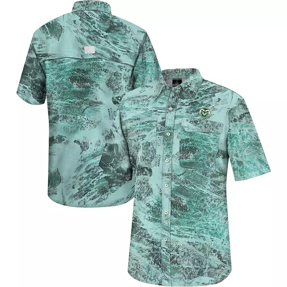Men's Colosseum  Green Colorado State Rams Realtree Aspect Charter Full-Button Fishing Shirt, Size: Large Product Image
