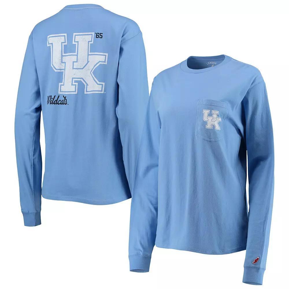 Women's League Collegiate Wear Royal Kentucky Wildcats Pocket Oversized Long Sleeve T-Shirt, Size: Small, Blue Product Image