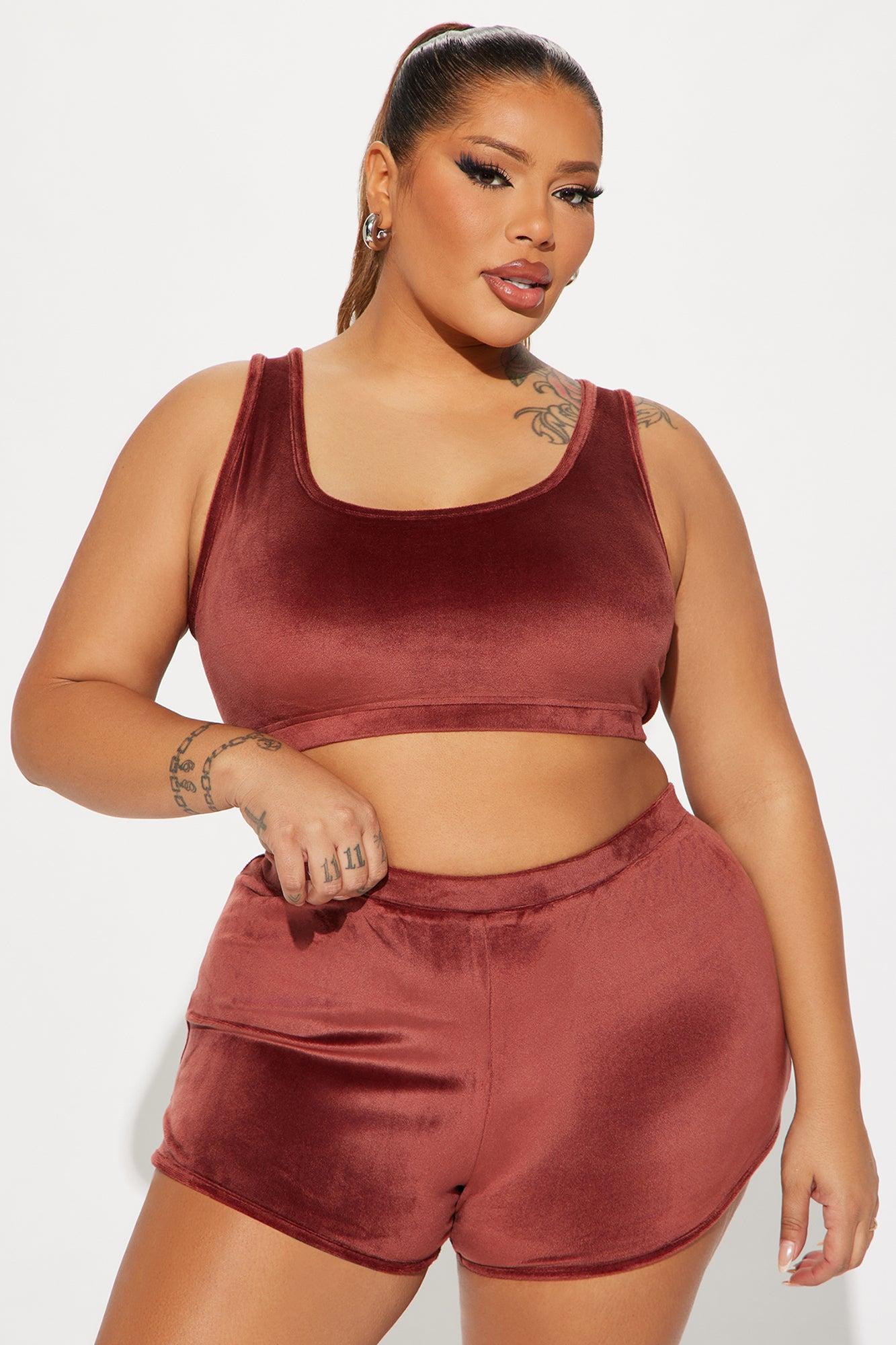 Cuddle With Me II Velour PJ Short Set - Chocolate Product Image